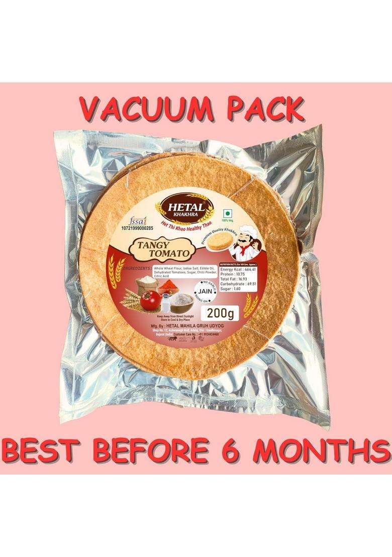 Hetal Khakhra Tengy Tometo Khakhra|Ready To Eat Snacks|Evening Time Snacks|Gujarati Healthy Snacks (Pack Of 2) 200 Gm In Each Pack - Indya