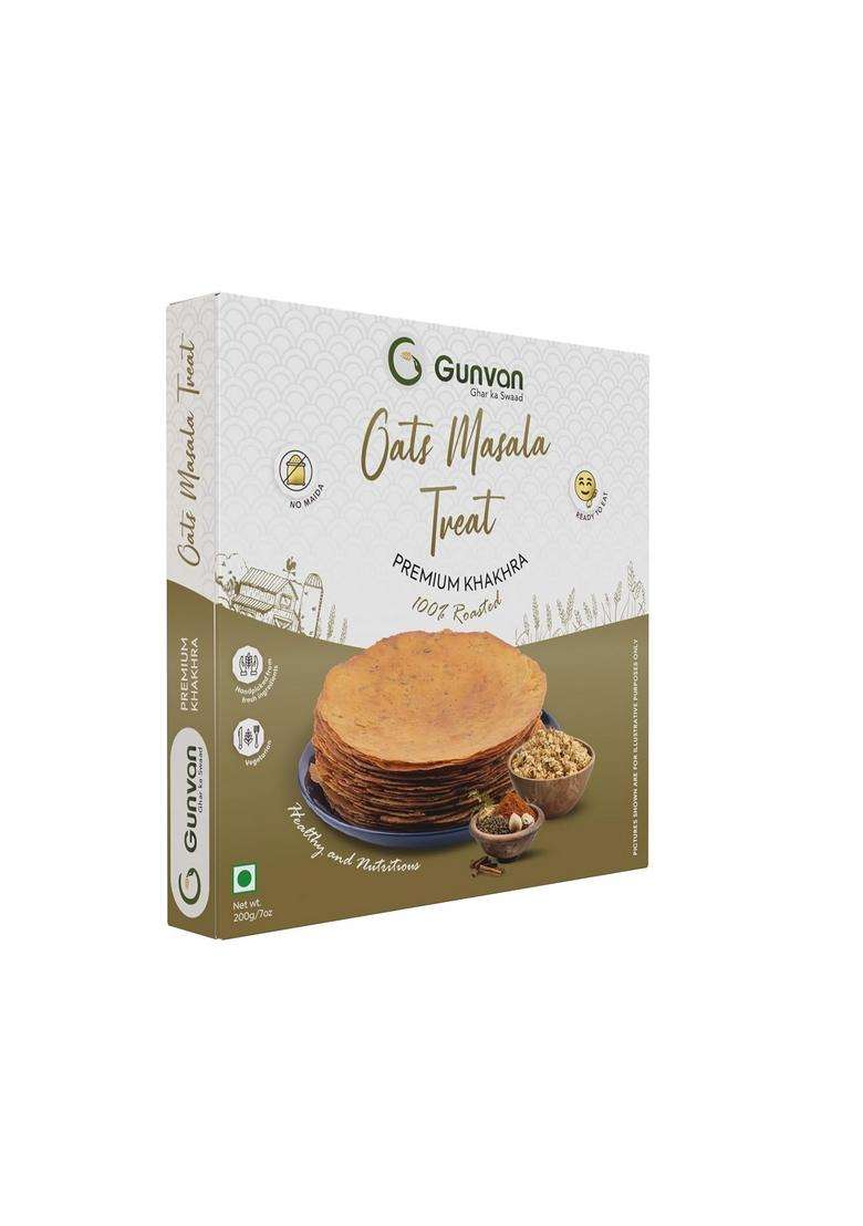 Gunvan Honey Methi Khakhra 200Gm With Oats Masala Treat Wholesome & Spicy Pack Of 2 - Indya