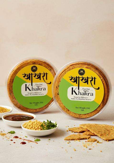 Malvas Food Khakhra Ready To Eat Delicious Crispy & Crunchy, Healthy Anytime Snack | Gluten Free Instant Snacks All Time Favourite Indian (200 G (Pack Of 2), Pani Puri Khakra)