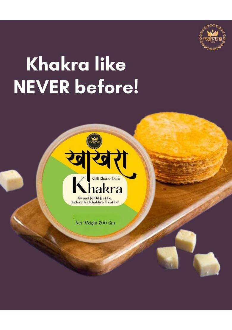 Malvas Food Khakhra Ready To Eat Delicious Crispy & Crunchy, Healthy Anytime Snack | Gluten Free Instant Snacks All Time Favourite Indian (200 G (Pack Of 4), Chilli Chaska Khakra) - Indya