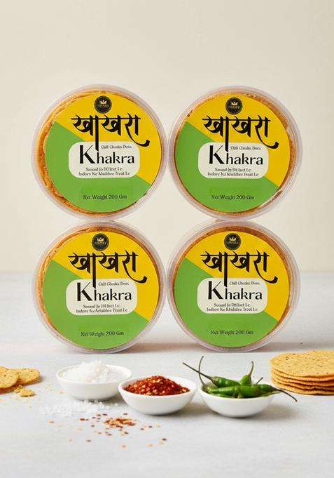Malvas Food Khakhra Ready To Eat Delicious Crispy & Crunchy, Healthy Anytime Snack | Gluten Free Instant Snacks All Time Favourite Indian (200 G (Pack Of 4), Chilli Chaska Khakra)