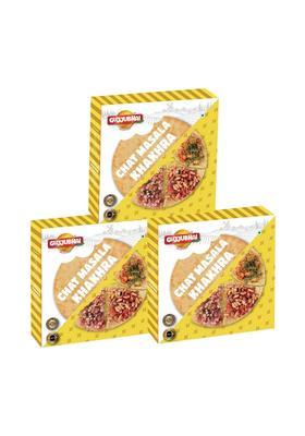 Gujjubhai Chat Masala Khakhra With Roasted Whole Wheat Snack |Crispy & Crunchy | Ready To Eat Healthy (Pack Of 3, 180G Each)