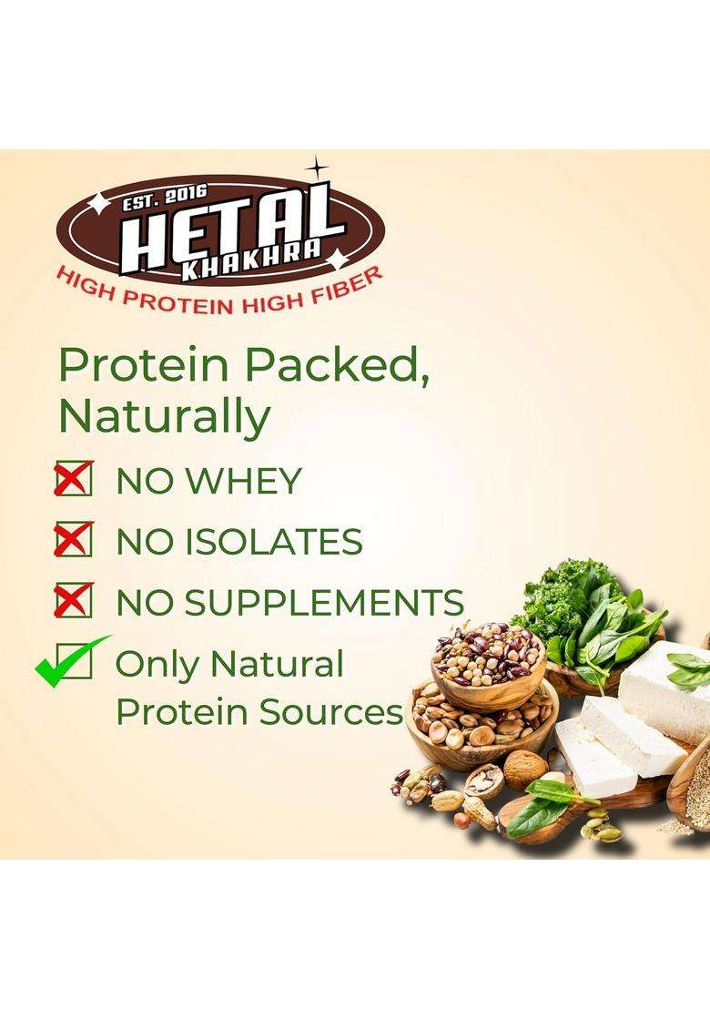 Hetal Khakhra Ajwain | Jain Crispy Ready To Eat High Protein Fiber| No Palm Oil 200G Vacuum Pack Of 4 - Indya