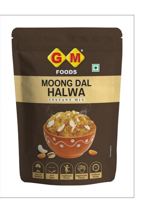 Gm Foods Moong Dal Halwa Instant Mix 200 Gram (Pack Of 2) | Up To 4 Servings Per Pack Ready Cook Rich & Delicious Dessert Authentic Taste Sweets No Added Preservatives Colours