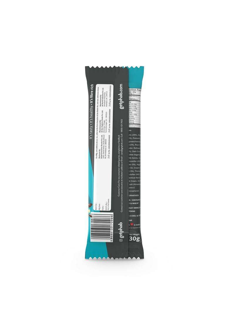 Phab Cookies & Cream Granola Snack Bars|Healthy Cereal Breakfast Bar|High Fiber, Gut-Friendly|No Trans Fat, No Preservatives|Source Of Protein|Goodness Rolled Oats (Pack 6X 30 Gram) - Indya