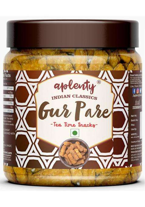 Youpick Aplenty Gur/Gud Pare | Jaggery Murukku Snack Gudd Ki Buniya Latha Gud Besan Paare/Sev 400G