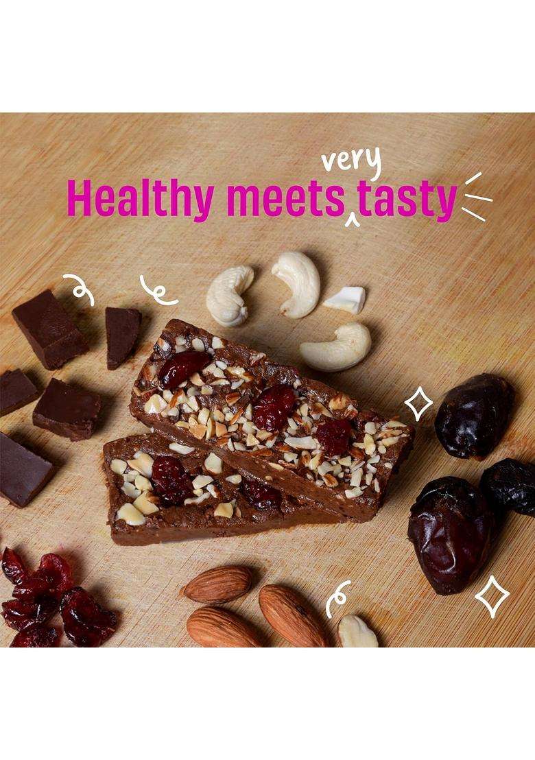 The Whole Truth - Energy Bars | Cocoa Cranberry Fudge Pack Of 6 X 40G No Artificial Sweetener Preservatives All Natural Healthy Snack - Indya