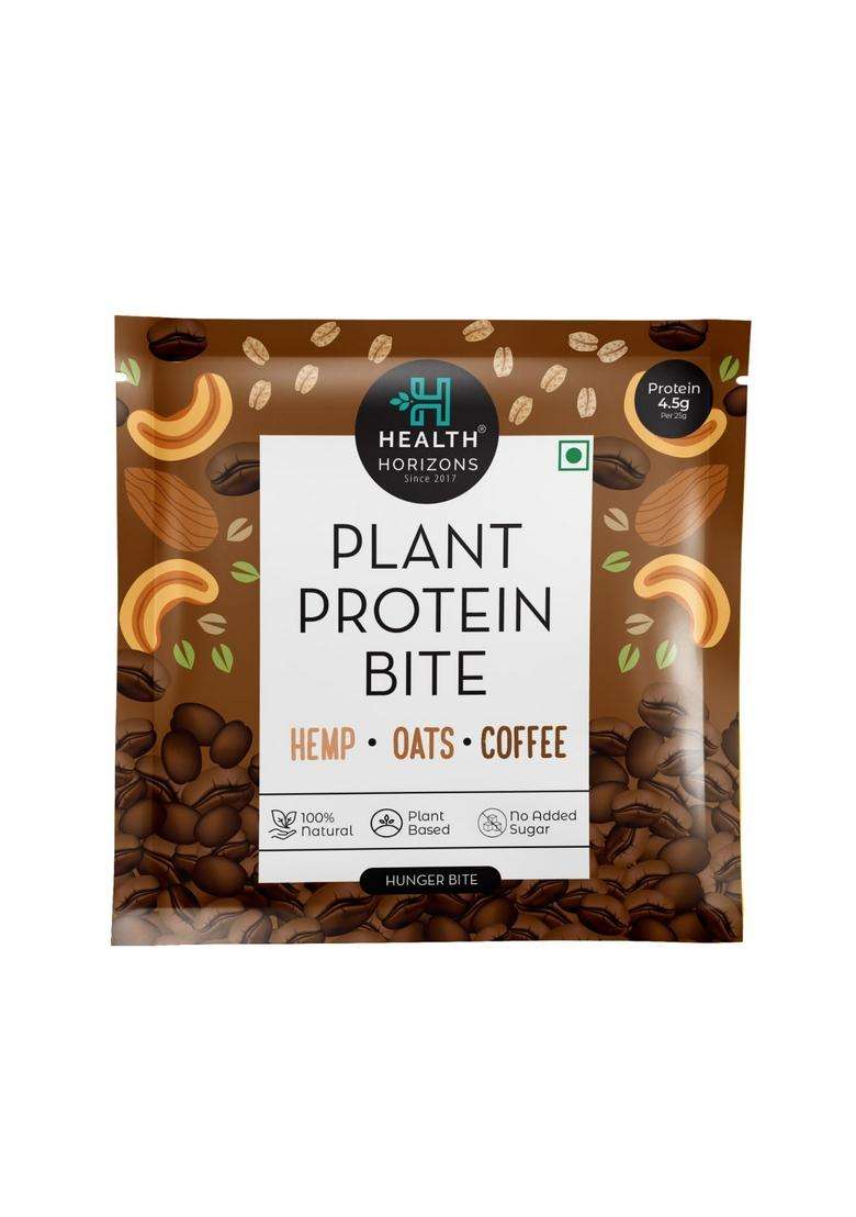 Health Horizons Plant Protein Bite, Hemp Nuts Paan And Coffee Flavours, 100% Natural, No Added Sugar, 25G, Pack Of 12 (Coffee) - Indya