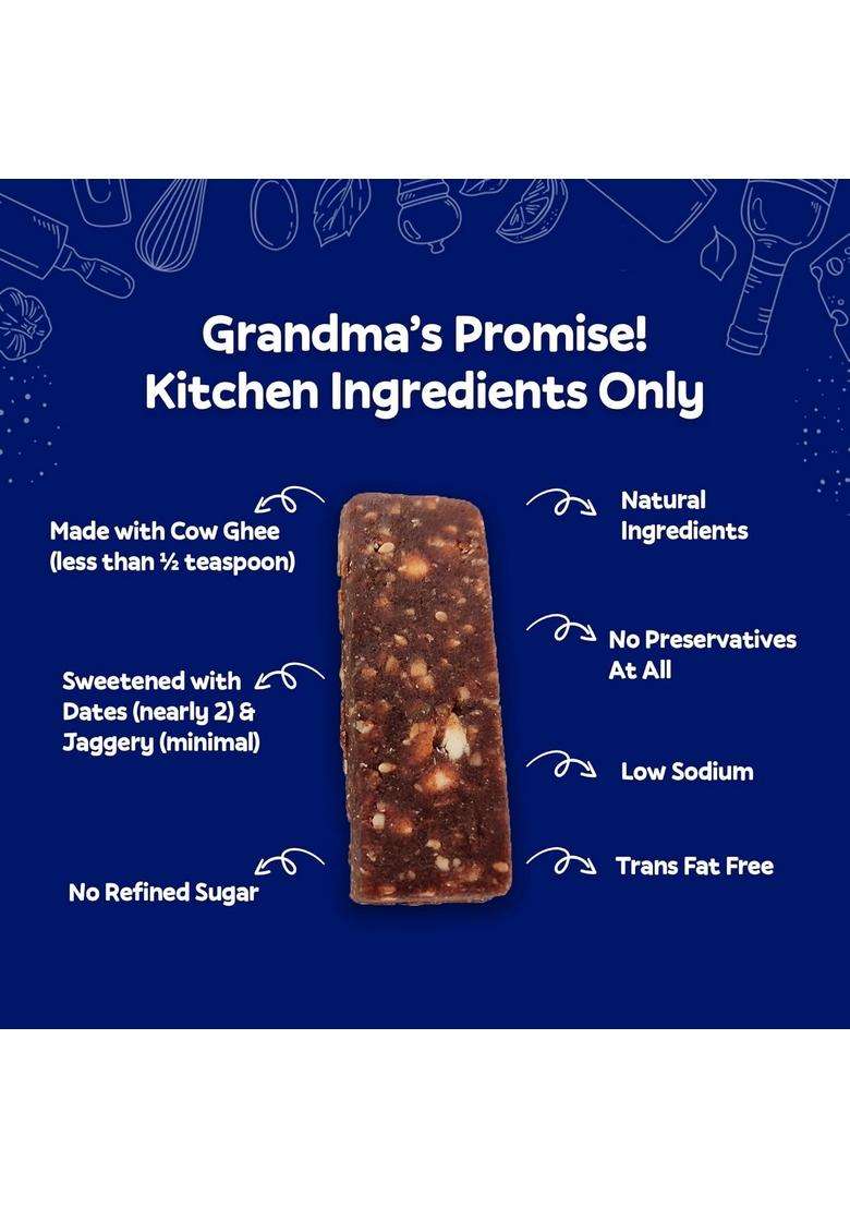 Mamanourish Laddubar Dryfruit Energy Bars Pack Of 1 (5 X 35 Gram Each) | No Refined Sugar & Preservatives Healthy Dry Fruit Nutrition Bar Fruits Snacks - Sweetened With Jaggery Dates - Indya