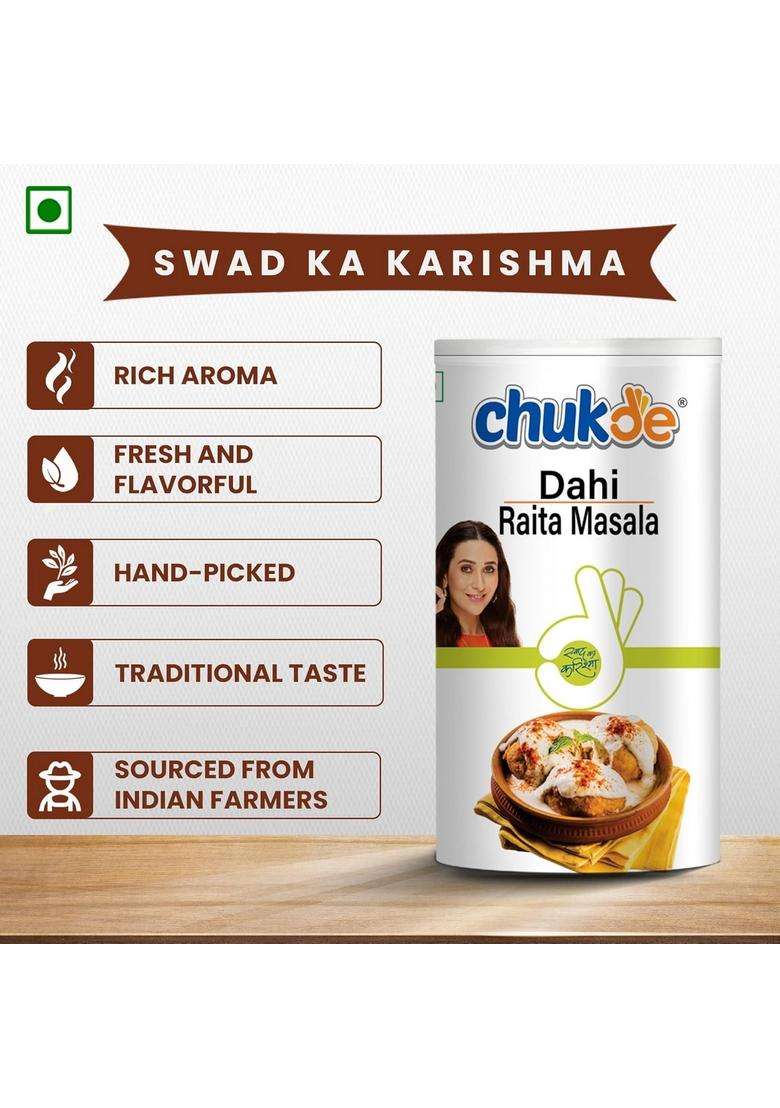 Chukde Dahi Raita Masala Sprinkler 100G - Cooling & Savory Yogurt Seasoning (Pack Of 2) - Indya