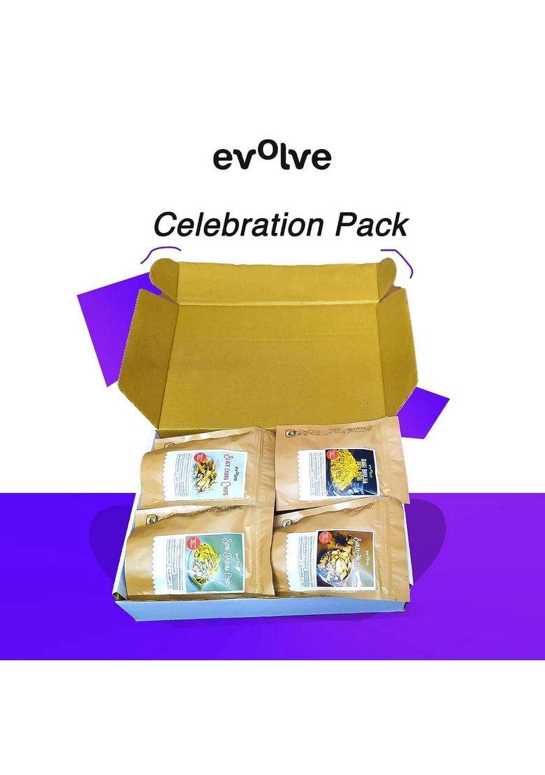 Evolve Celebration Gift Hamper - 10 Healthy Snacks For Kids, Adults, Gluten Free, High Protein, No Preservatives | Premium Box, Ideal Festive And Corporate Gifting - Indya
