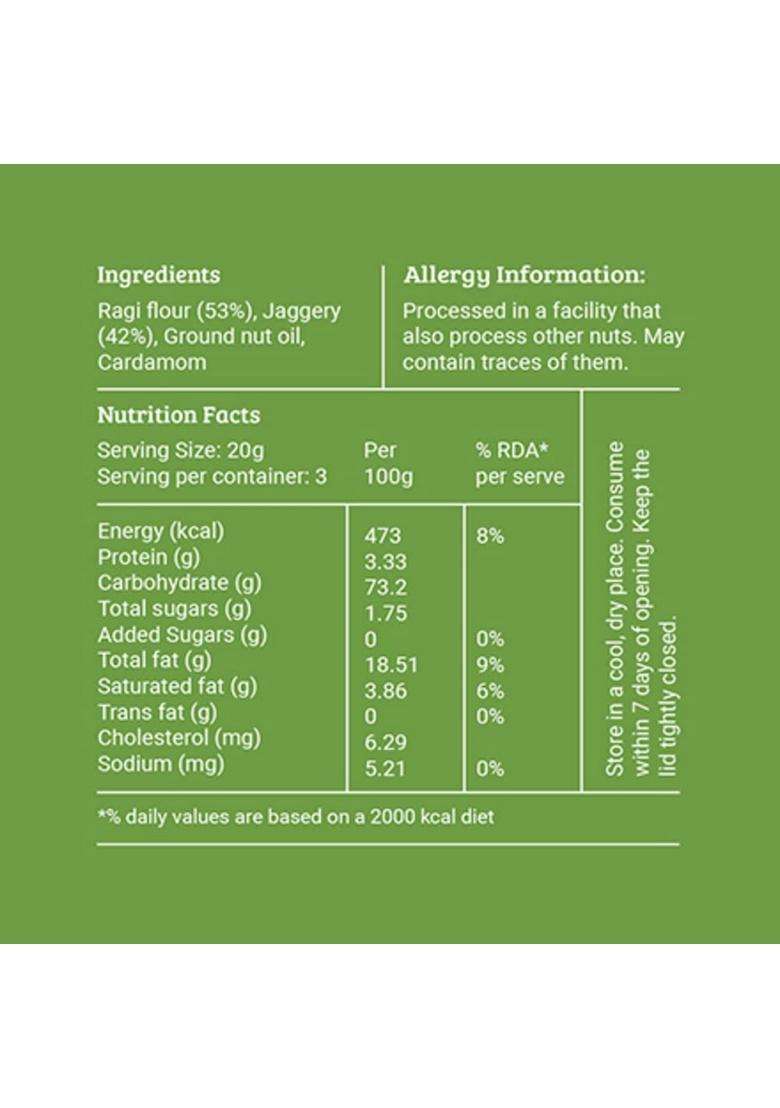 Almond House House- Greater Gud- Crunchy Ragi Nibbles - 65Gms(Pack Of 2) - Indya