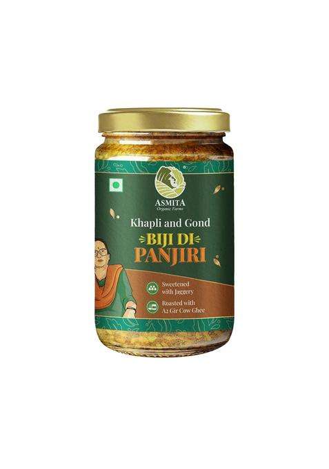 Asmita Organic Farms Biji Di Panjiri 550G | Energy & Immunity Ayurvedic Superfood For New Moms, Growing Kids Adults Made With Desi Ghee, Gond Dry Fruits Supports Strength Recovery