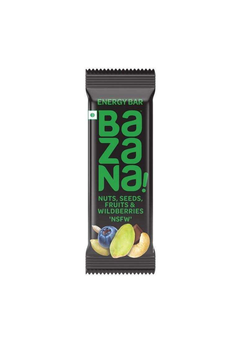 Bazana Nut, Seeds, Fruits & Wildberries Energy Bars | Healthy, Tasty Natural Snack Protein Fiber-Rich Boost For Workouts, Travel On-The-Go Snacking 38G X 12 (456G) - Indya