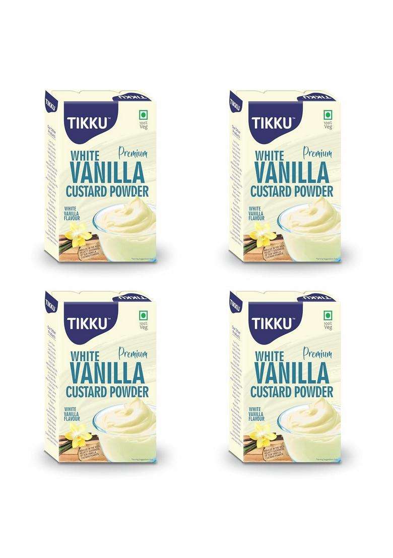 Tikku Premium White Vanila Custard Powder 100 G Box | Dessert Mix - Indya