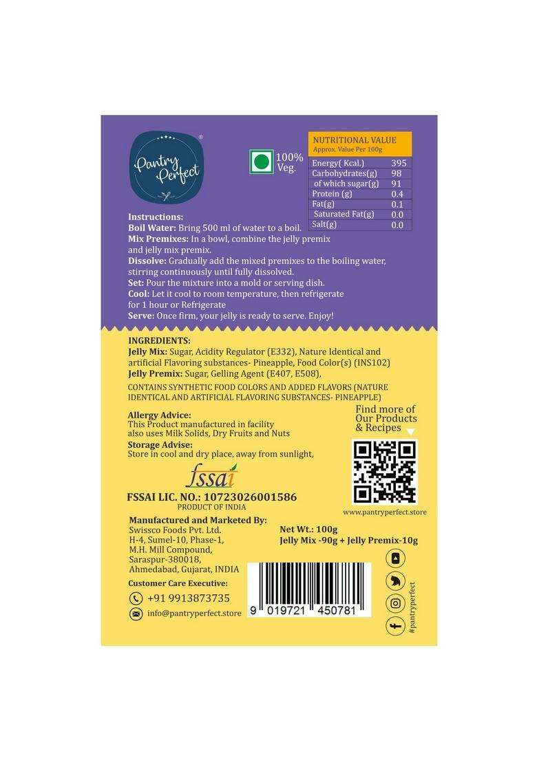 Pantry Perfect Pineapple Jelly Mix (100G) I Instant Crystal No Gelatin Easy To Prepare Used For Desserts, Beverages - Indya
