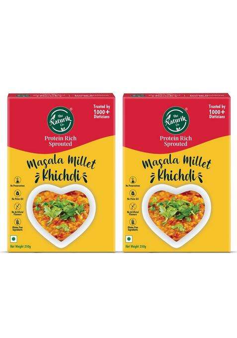 The Naturik Co Co. Masala Millet Khichdi 500G: Ready To Eat, High Protein, Gluten-Free, Vegan, Low Calorie And No Preservative | As Seen On Shark Tank