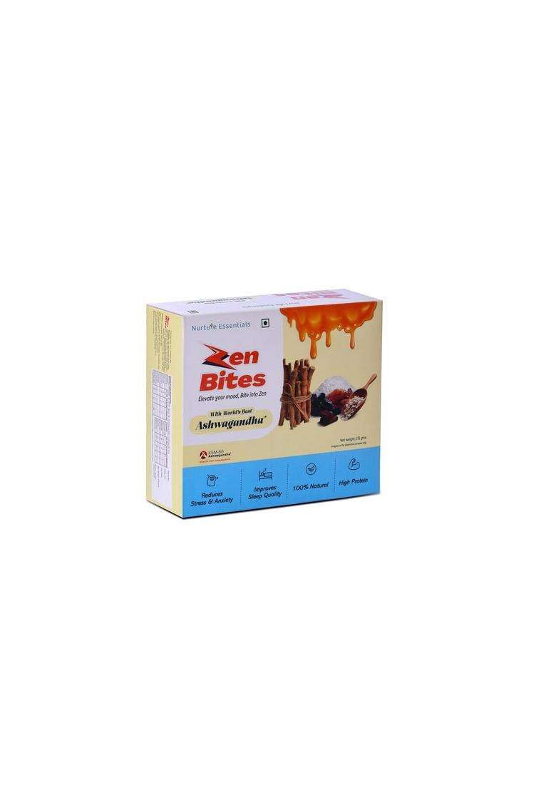 Zen Bites | Granola Bar With Ksm-66 Ashwagandha| Pack Of 7 Net Weight- 175 Mood Elevator Improves Sleep Quality| 100% Natural High Protein - Indya