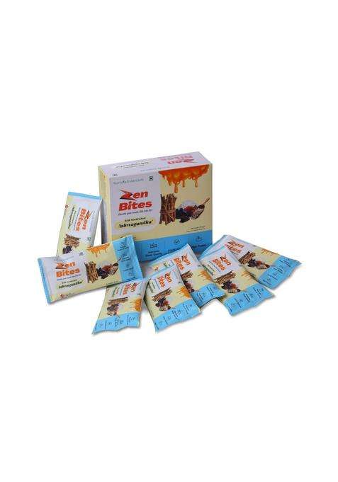 Zen Bites | Granola Bar With Ksm-66 Ashwagandha| Pack Of 7 Net Weight- 175 Mood Elevator Improves Sleep Quality| 100% Natural High Protein