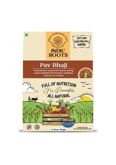 Indic Roots (Formerly Organic Roots) Pav Bhaji | Traditional Flavors Pantry 50G Just Add Water, Instant Food Healthy Natural Ready To Eat No Msg (Pack Of 1)