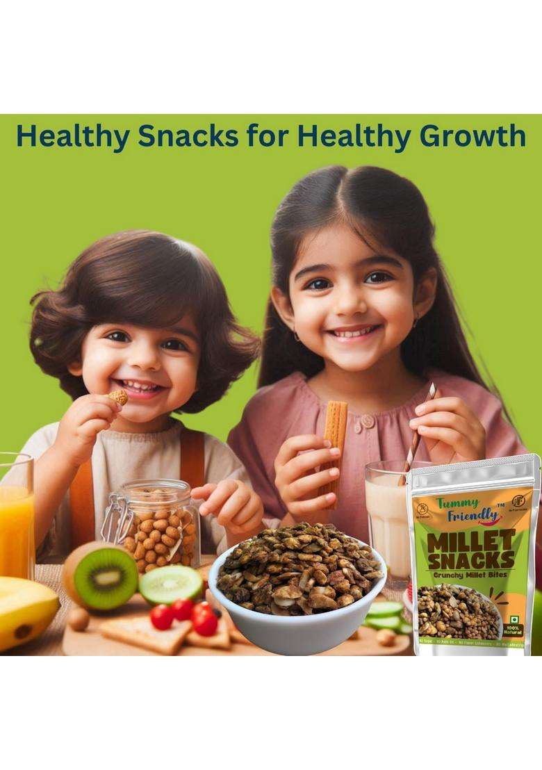 Tummy Friendly Millet Snacks For Kids Combo. Healthy Kids, Toddlers, Adults. Travel School. No Sugar, Preservatives. Assorted-5 Packs, 70G Each - Indya