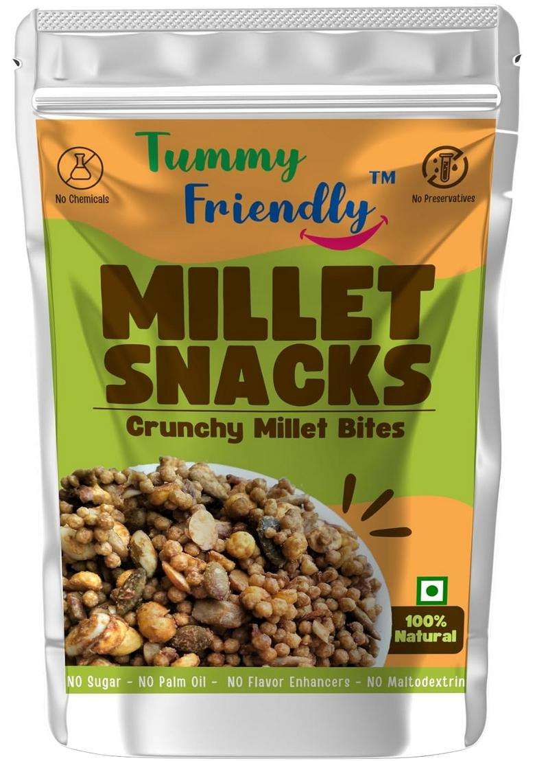 Tummy Friendly Millet Snacks For Kids Combo. Healthy Kids, Toddlers, Adults. Travel School. No Sugar, Preservatives. Assorted-5 Packs, 70G Each - Indya