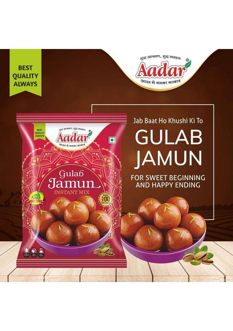 Aadar Gulab Jamun Instant Mix Powder, 400G, Traditional Indian Sweet - Indya