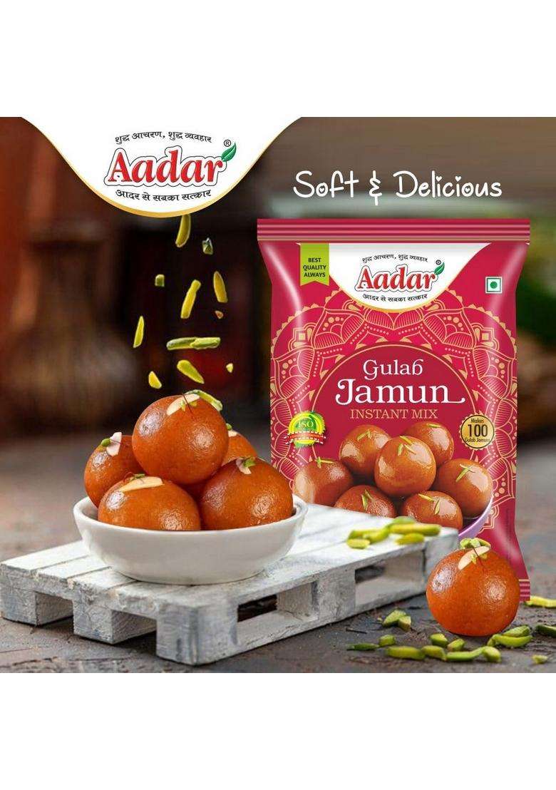 Aadar Gulab Jamun Instant Mix Powder, 400G, Traditional Indian Sweet - Indya