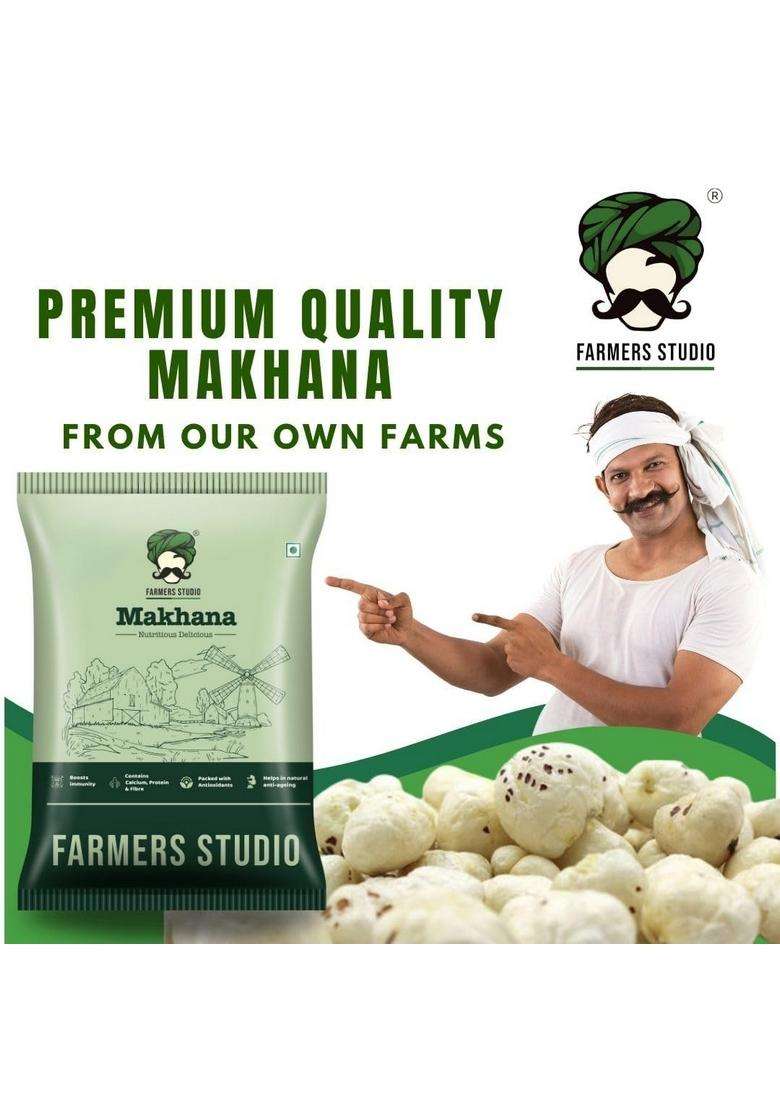 Farmers Studio Premium Makhana 400 G Combo (2 200 G) | Jumbo Fox Nuts High Protein, Low Fat Superfood Snack Gluten Free, Crunchy Lotus Seeds Perfect For Gifting & Munching - Indya