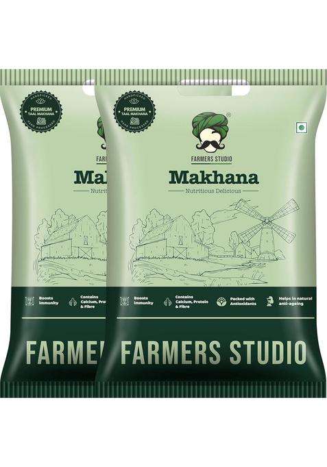 Farmers Studio Premium Makhana 400 G Combo (2 200 G) | Jumbo Fox Nuts High Protein, Low Fat Superfood Snack Gluten Free, Crunchy Lotus Seeds Perfect For Gifting & Munching
