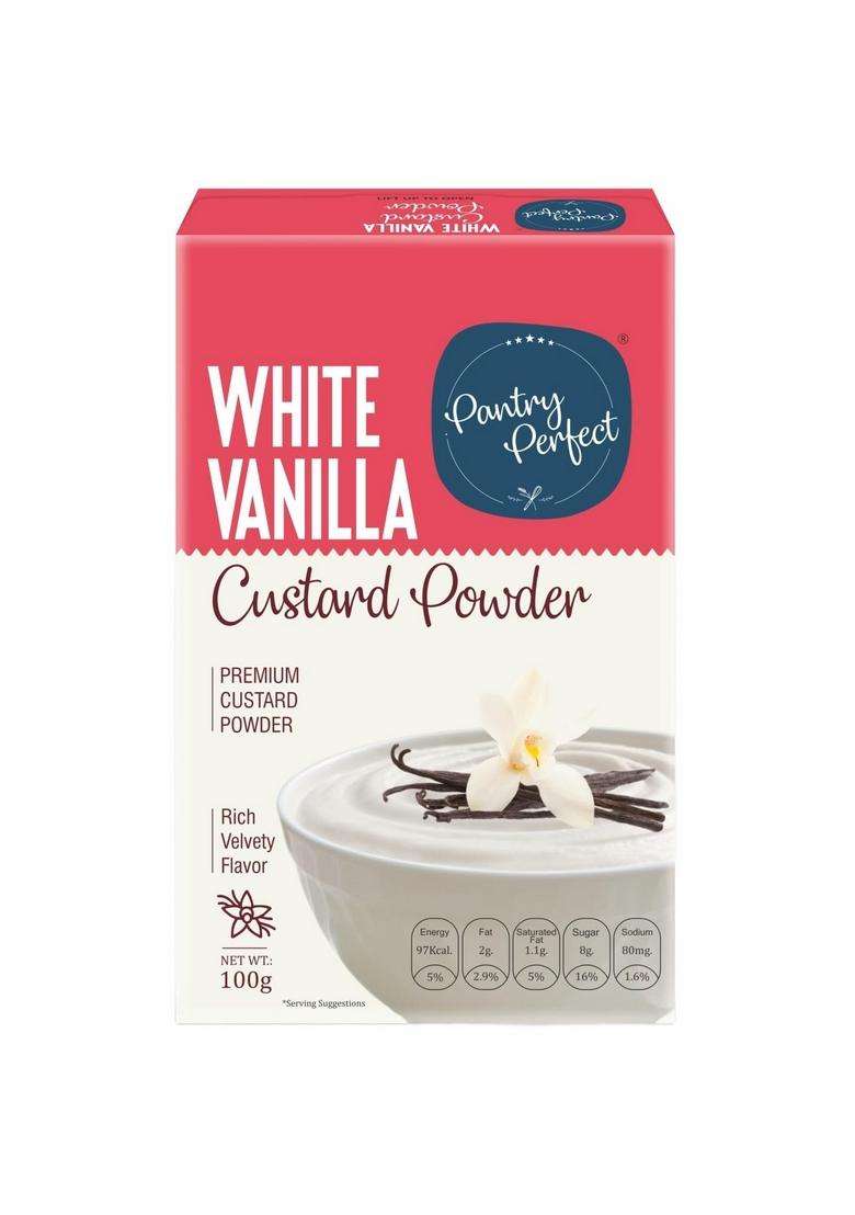 Pantry Perfect White Vanilla Custard Powder (100G) I Makes Smooth & Creamy Ready To Mix Use For Desserts, Pudding, Fruit Salad - Indya
