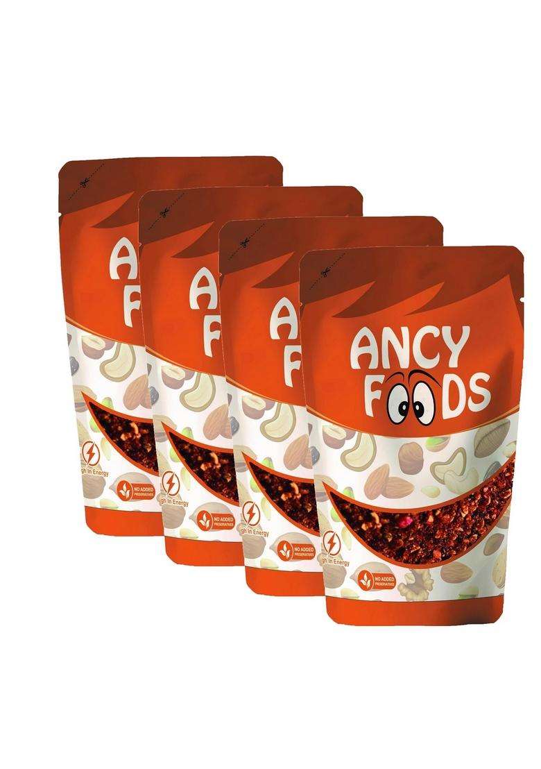 Ancy Anardana Powder 1000 Grams (250 X 4) | Adds Tangy & Khatta Flavour To Chaat, Sabzi, Gravy, Curries More Indian Recipies Easy Sprinkle And Gives You Desi Zaika-E-Swaad - Indya