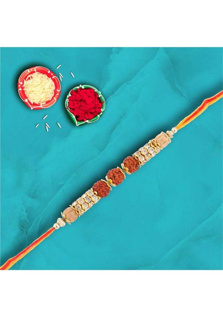 Sfu E Com Loyka Rakhi Gift Set For Brother | Designer With Gourmet Almond Brittle Chocolates Raksha Bandhan Luxury Hamper - Indya