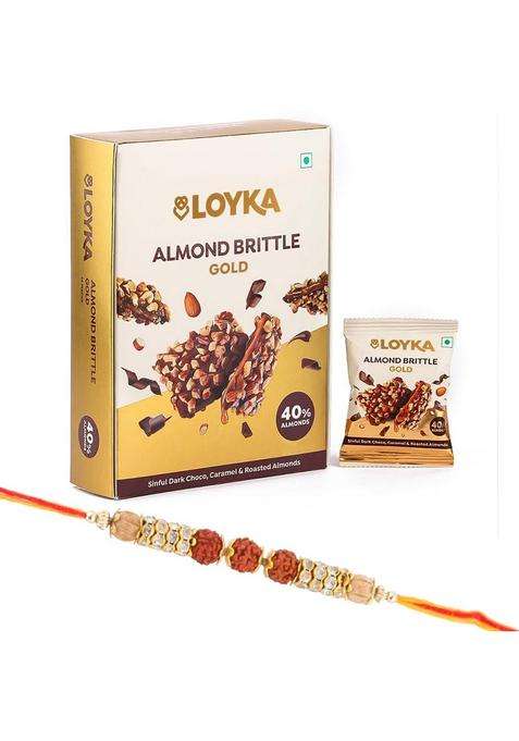 Sfu E Com Loyka Rakhi Gift Set For Brother | Designer With Gourmet Almond Brittle Chocolates Raksha Bandhan Luxury Hamper