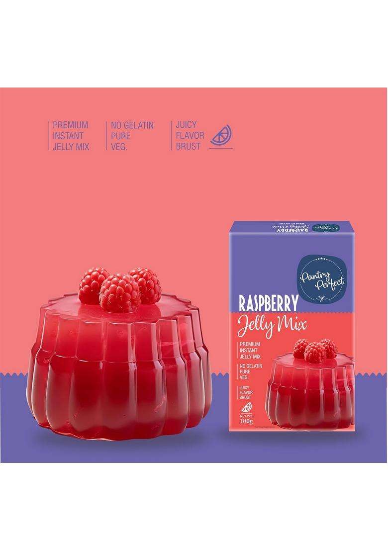 Pantry Perfect Raspberry Jelly Mix (100G) I Instant Crystal No Gelatin Easy To Prepare Used For Desserts, Beverages - Indya