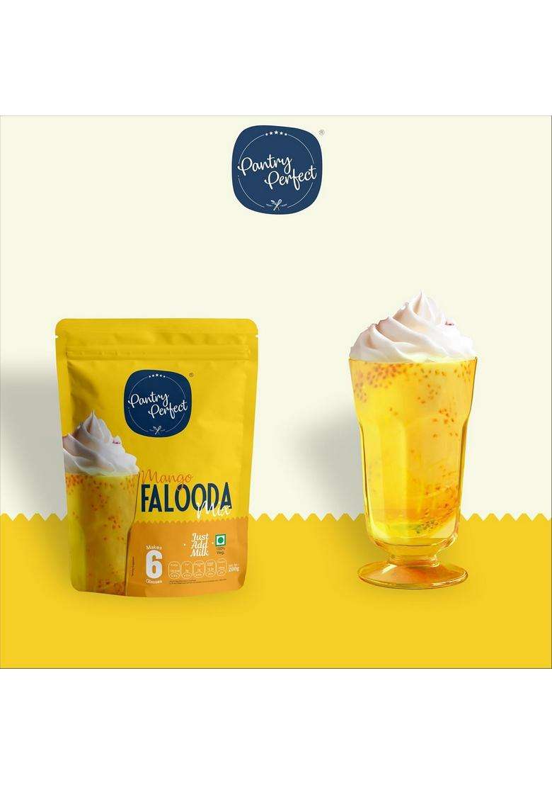 Pantry Perfect Mango, Kesar Pista, & Strawberry Falooda Mix - Pack Of 3 (Each 200G) I Premium Instant | Rich, Smooth Creamy Texture Delicious Refreshing Taste Ready To Eat - Indya