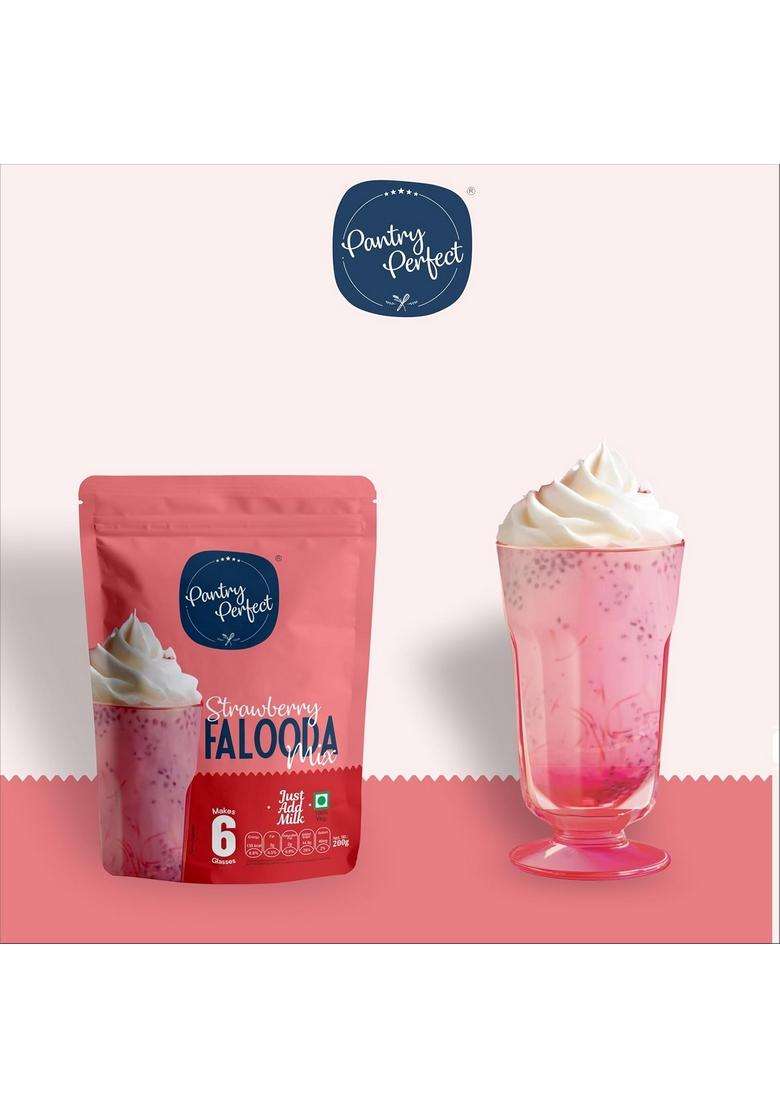 Pantry Perfect Mango, Kesar Pista, & Strawberry Falooda Mix - Pack Of 3 (Each 200G) I Premium Instant | Rich, Smooth Creamy Texture Delicious Refreshing Taste Ready To Eat - Indya