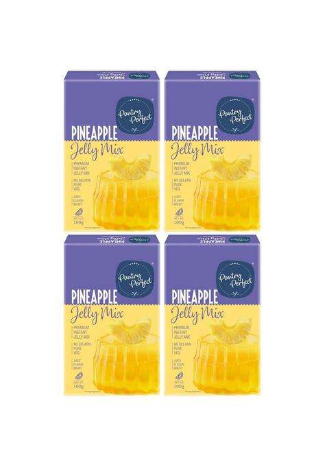 Pantry Perfect Pineapple Jelly Mix - Pack Of 4 (Each 100G) I Instant Crystal No Gelatin Easy To Prepare
