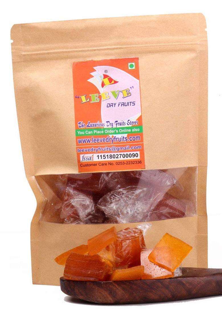 Leeve Dry Fruits Chatpata Kachha Aam Papad Mango Cubes Real Dried Raw Slice Bar 200Gm - Indya