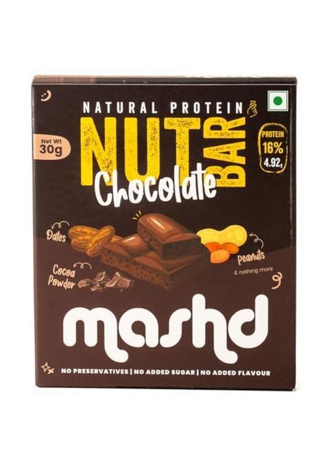Mashd Nut Bars Chocolate, Cinnamon, Coconut Flavour (Pack Of 3 X 30G) - 5G Protein Each Bars|High Goodness Dates, Peanut And Cinnamon|No Added Refined Sugar, Preservative-Free