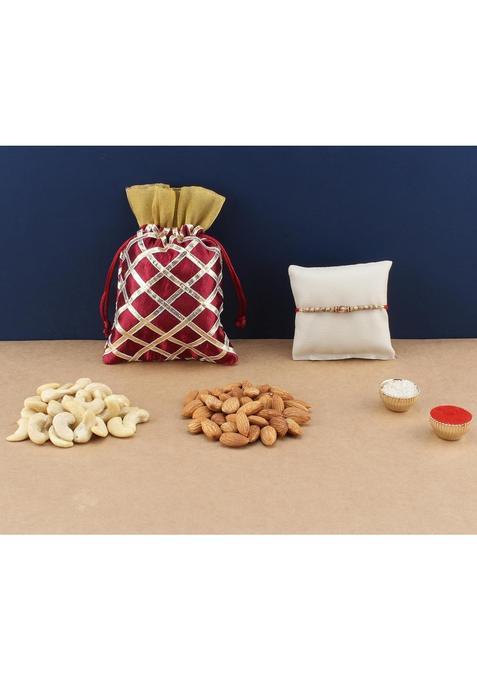 Sfu E Com Rakhi With Dry Fruit Potli For Rakshabandhan Gift | Brother Fruits Dryfruits 066