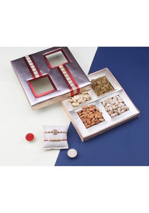 Sfu E Com Set Of 2 Rakhi With Dry Fruit Box Hamper For Rakshabandhan Gift | Brother 116