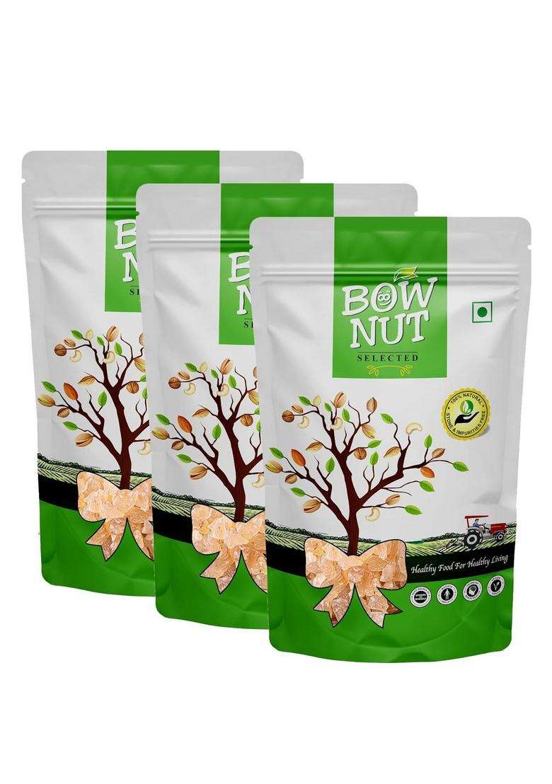 Bownut Gond Katira 600 Grams ( 3 X 200 Grams) | Tragacanth Gum Crystals Kathila High Cooling Properties 100% Natural Badam For Smoothies & Falooda Summer Drinks - Indya