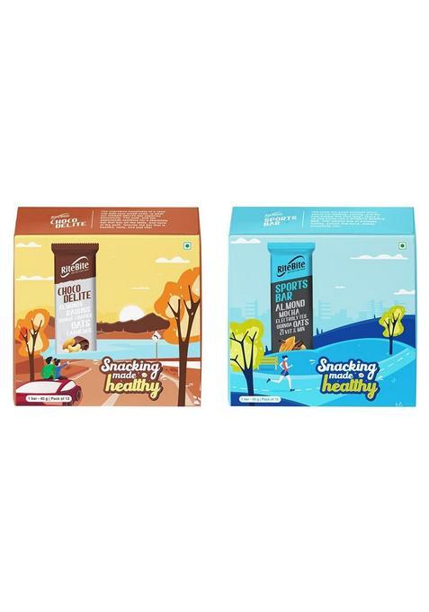 Ritebite Max Protein Choco Delite Bars (480 G, Pack Of 12) & Sports Bar 480G - 12