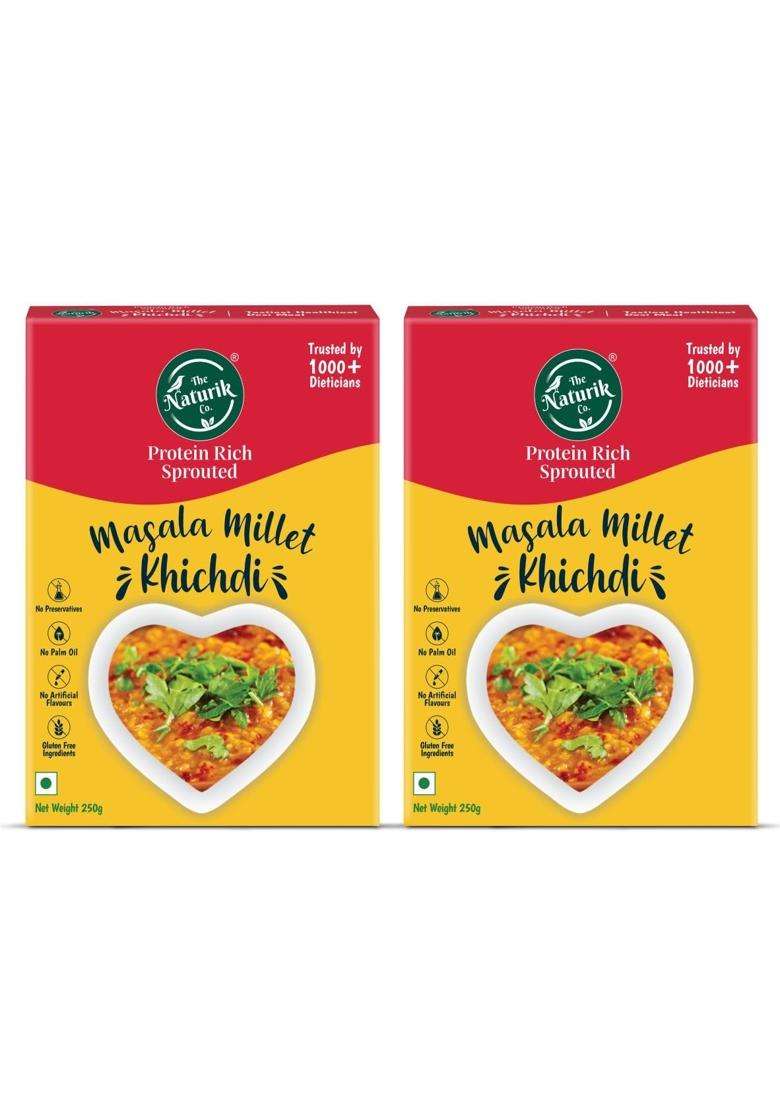 The Naturik Co Co. Masala Millet Khichdi 500G: Ready To Eat, High Protein, Gluten-Free, Vegan, Low Calorie And No Preservative | As Seen On Shark Tank - Indya
