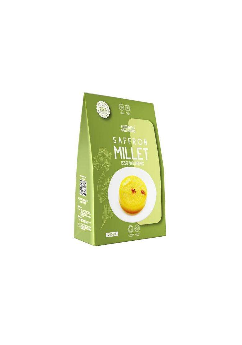 Milletto & Nutto Saffron Millet | Kesari Bath Premix Instant Healthy Indian Dessert No Preservatives, Artificial Flavours - Indya