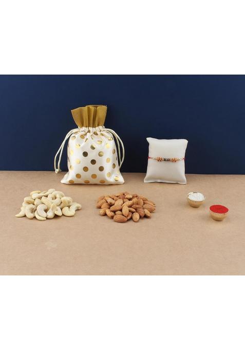 Sfu E Com Rakhi With Dry Fruit Potli For Rakshabandhan Gift | Brother Fruits Dryfruits 027