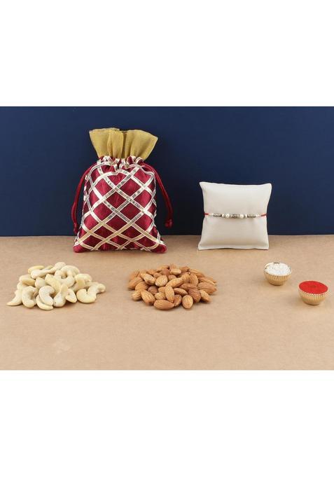 Sfu E Com Rakhi With Dry Fruit Potli For Rakshabandhan Gift | Brother Fruits Dryfruits 069