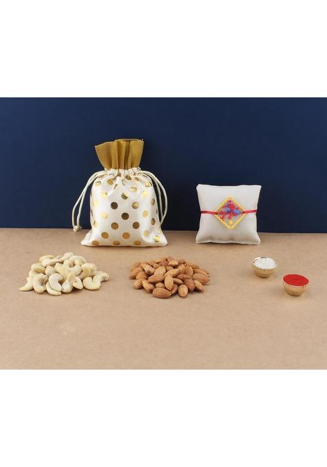 Sfu E Com Rakhi With Dry Fruit Potli For Rakshabandhan Gift | Brother Fruits Dryfruits 036