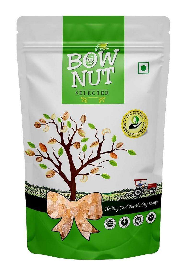 Bownut Gond Katira 200 Grams | Tragacanth Gum Crystals Kathila High Cooling Properties 100% Natural Badam For Smoothies & Falooda Summer Drinks - Indya